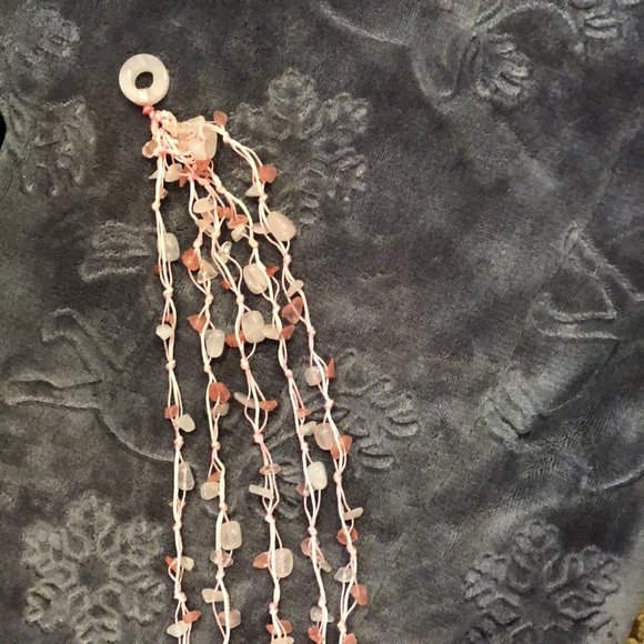 New Pink Seaglass and Bead Five Strand Necklace - Picture 5 of 6